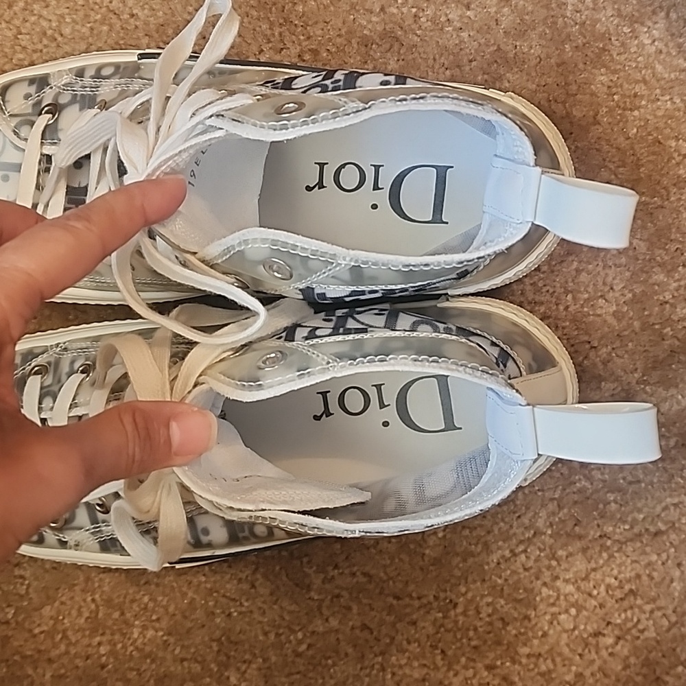 DIOR B23 High-Top Logo Oblique White Black Clear Translucent Sneakers Si… - Picture 9 of 14